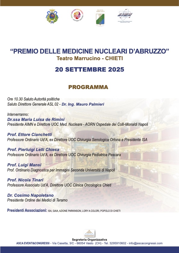 Immagine raffigurante notizia - Chieti celebra la prima edizione del “Premio delle medicine nucleari d’Abruzzo” al Teatro Marrucino