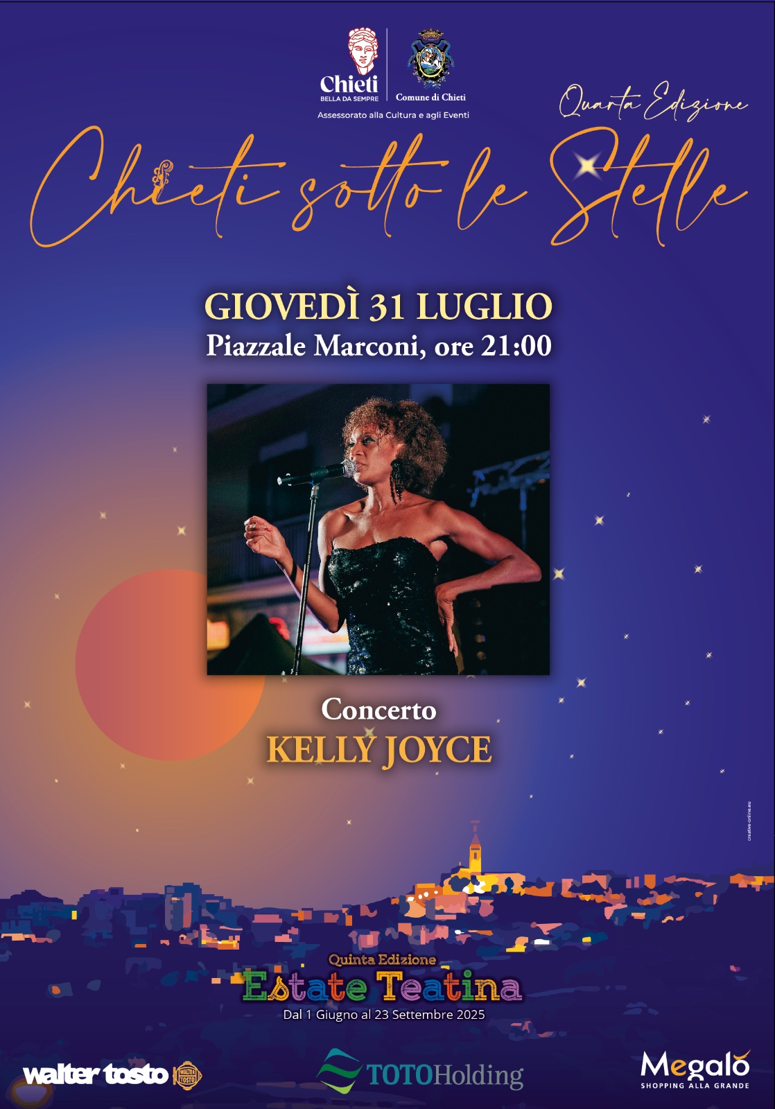 Immagine raffigurante notizia - Kelly Joyce chiuderà “Chieti Sotto le Stelle” il 31 luglio. Il concerto si sposta a Chieti Scalo.