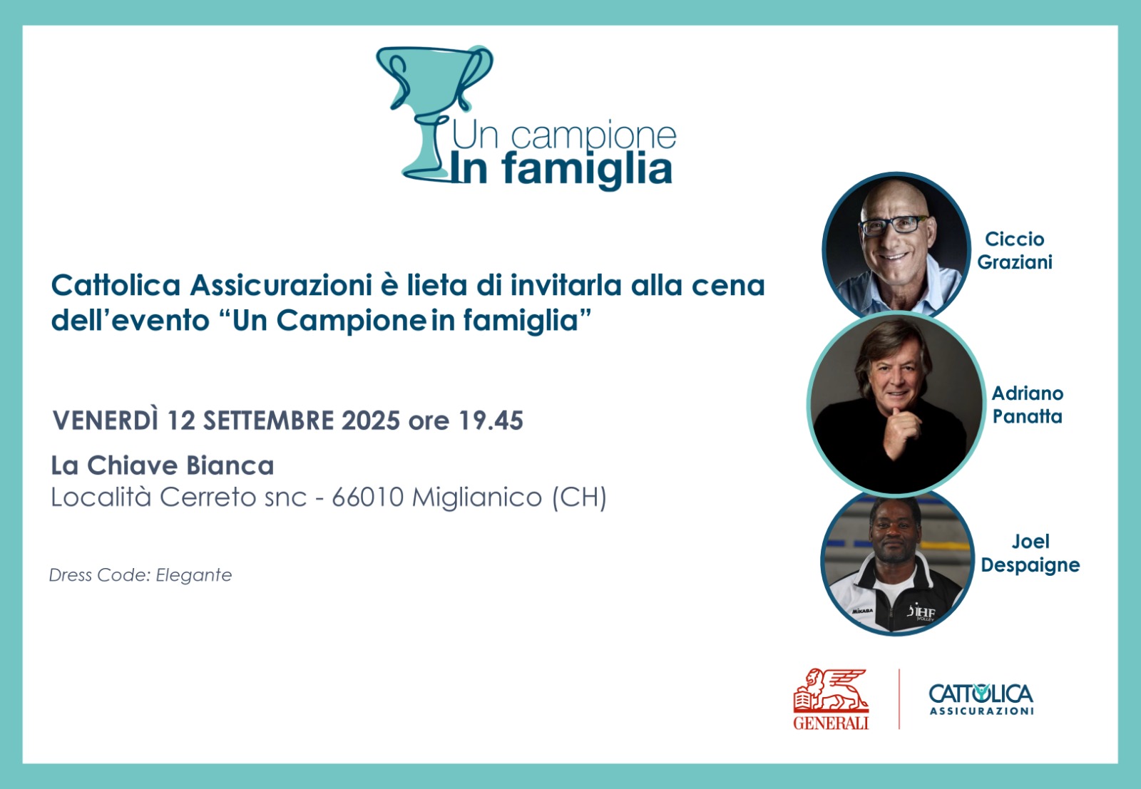 Immagine raffigurante notizia - Sabato 13 settembre  Chieti accoglie Panatta, Graziani e Despaigne con “Un campione in famiglia”,
